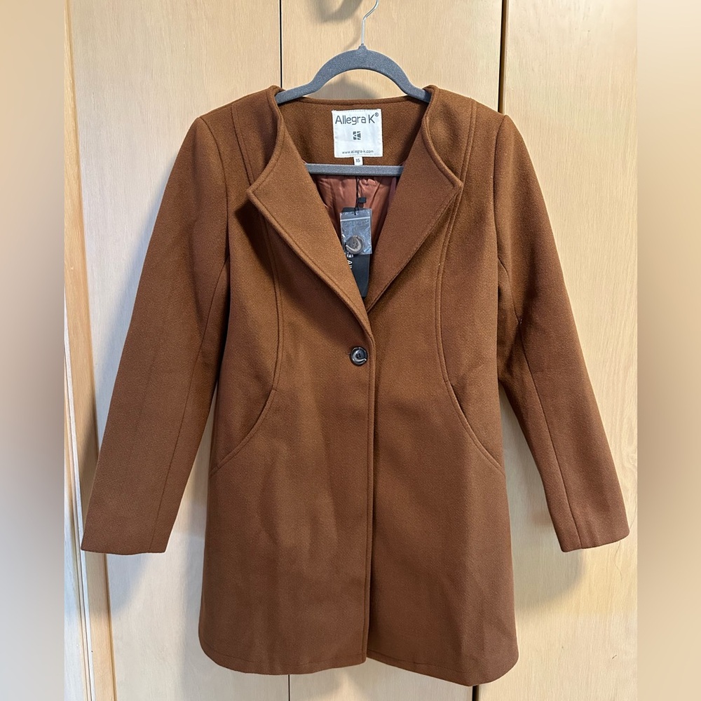 Fully Lined Single Breasted Peacoat - NWT